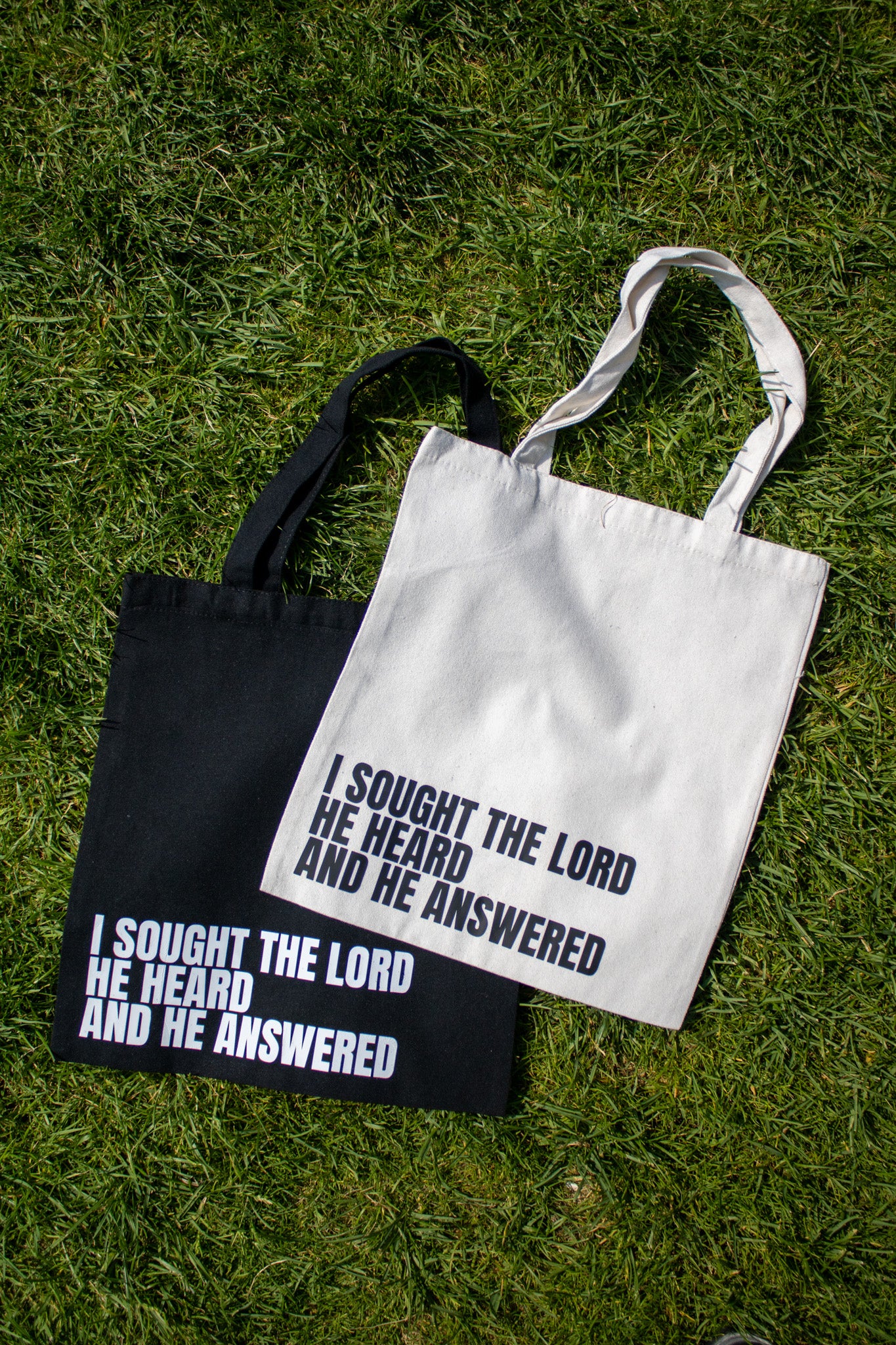 Le tote bag "I sought the Lord"